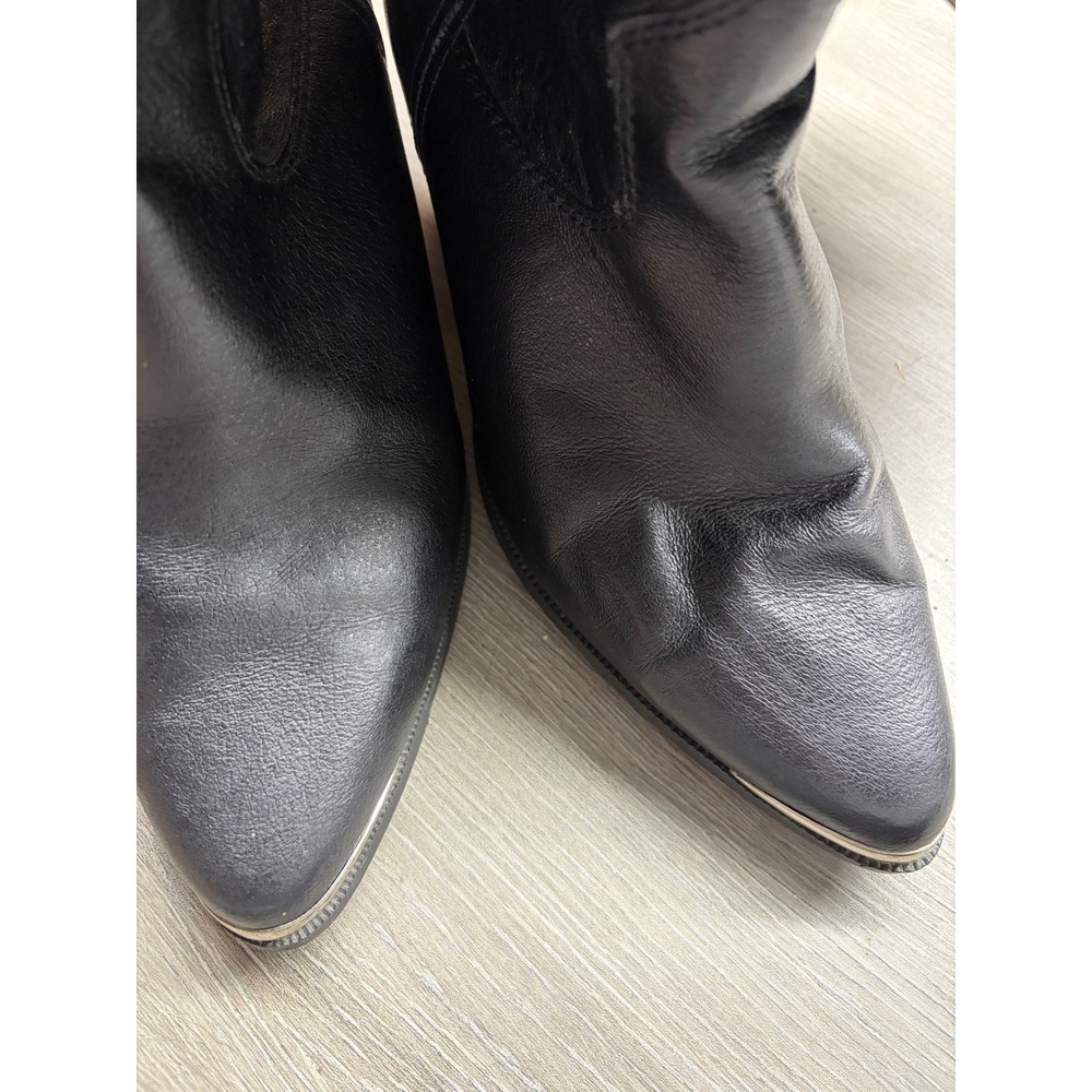 Dingo Womens Black Leather Slouch Western Boots Metal Toe DI 522 Size 9 M - Picture 9 of 11